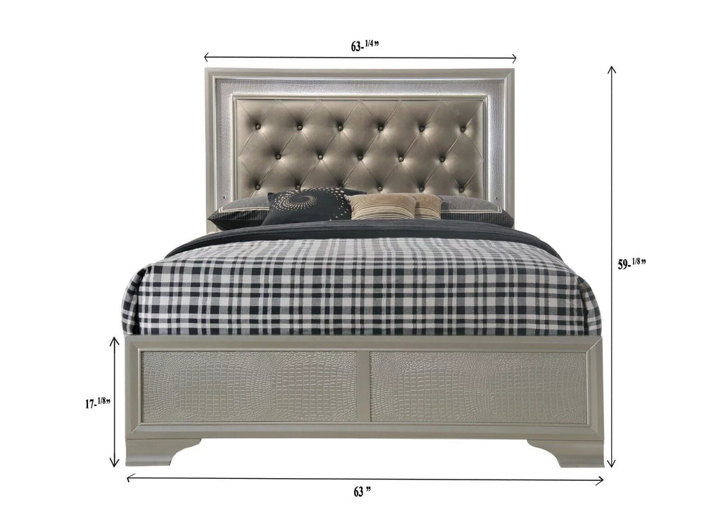 Queen Size Upholstered Panel Bed Chest Nightstand Set H12290