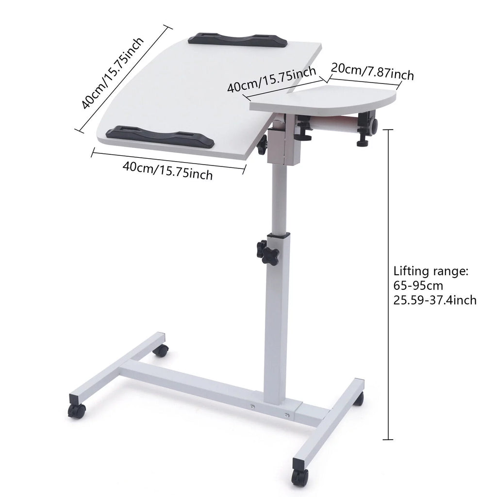 Adjustable Rolling Laptop Desk Sofa Overbed Table M4242