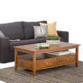Solid Wood 48 inch Wide Rectangle Coffee Table B230004