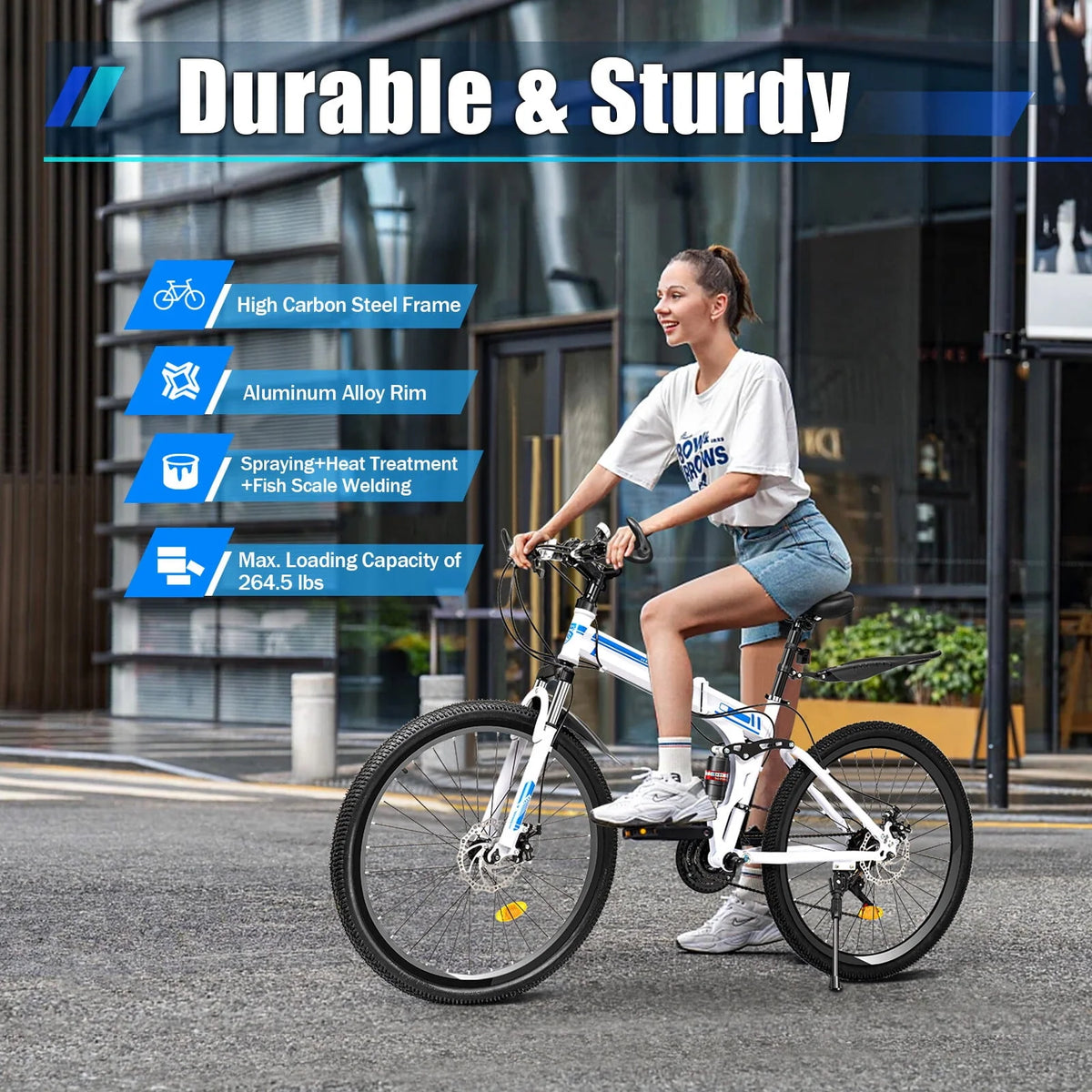 26 Inch 21 Speed Folding Mountain Bike C5575