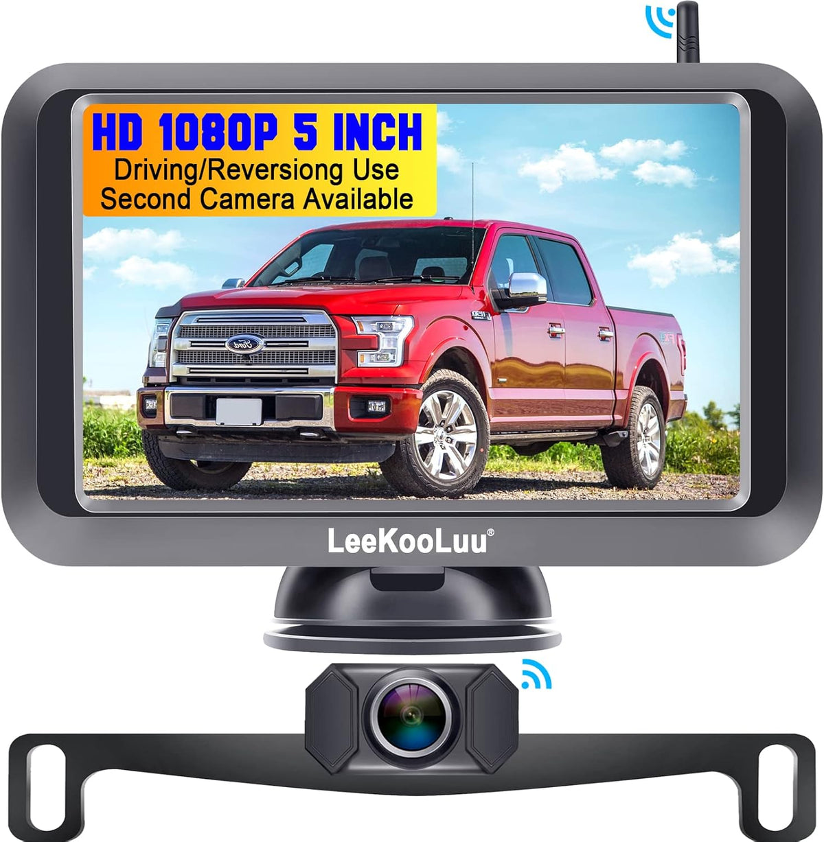 Wireless Backup Camera System with 5'' Monitor Night Vision Two Channels Pack of 2 Z15872