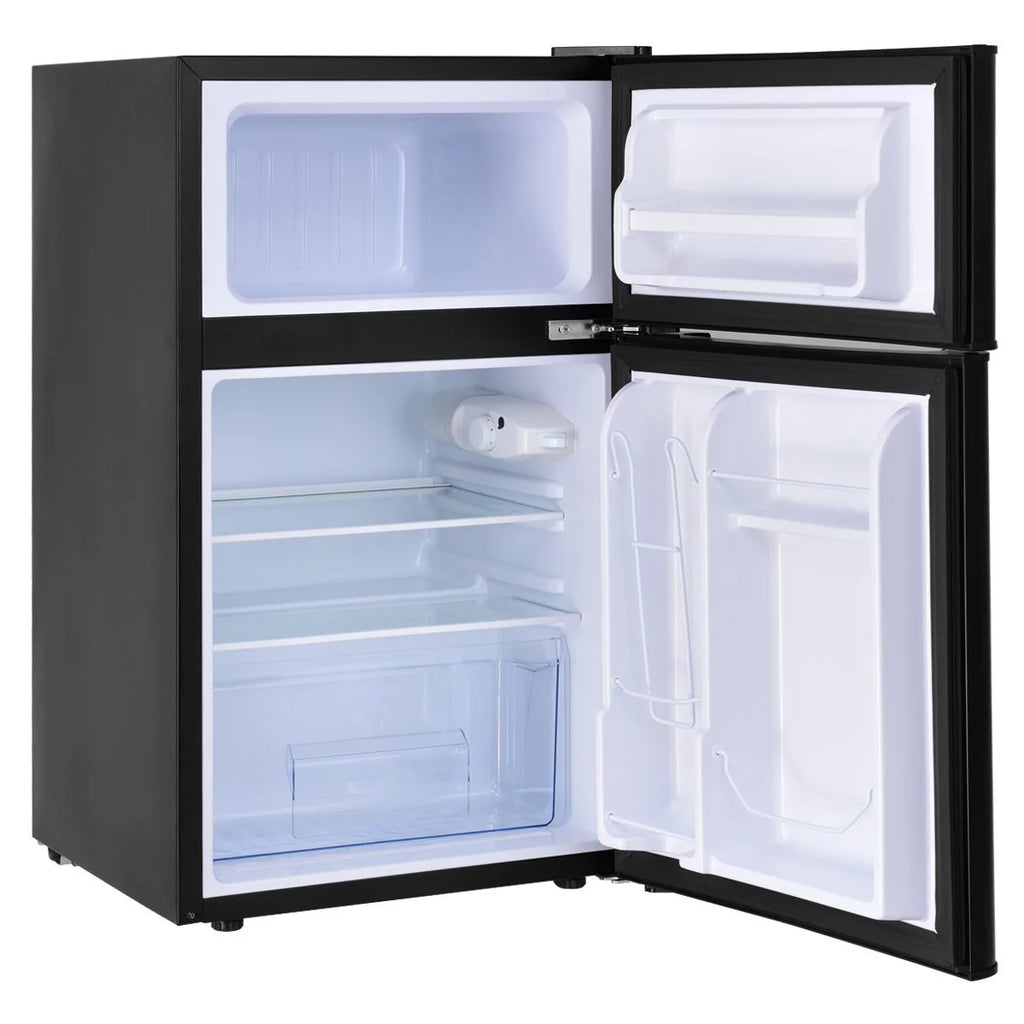 3.2 Cu Ft Two Door Mini Fridge with Freezer, Black D859203