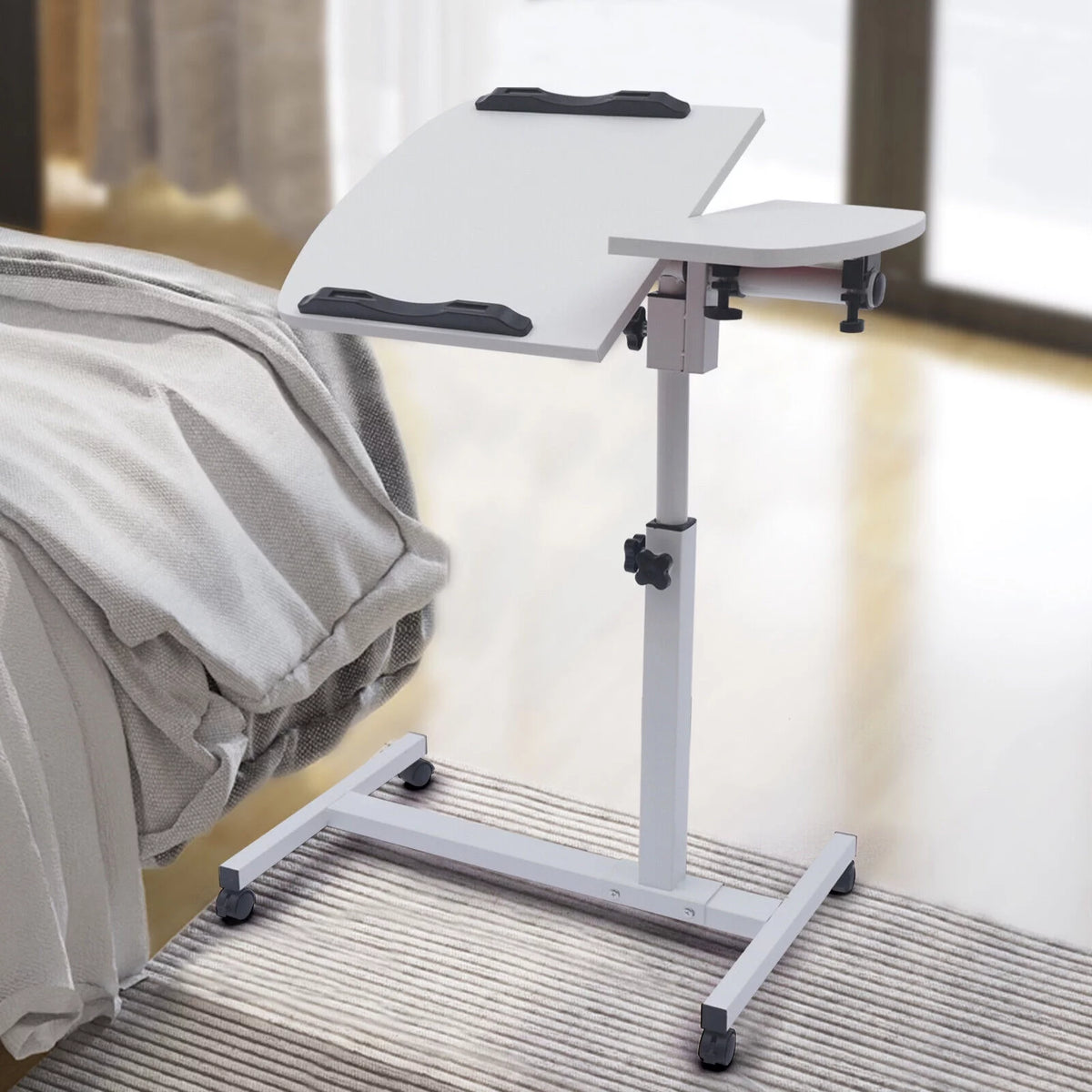 Adjustable Rolling Laptop Desk Sofa Overbed Table M4242