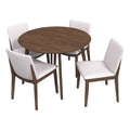 Solid Wood Walnut 5 Piece Dining Room Set S98210