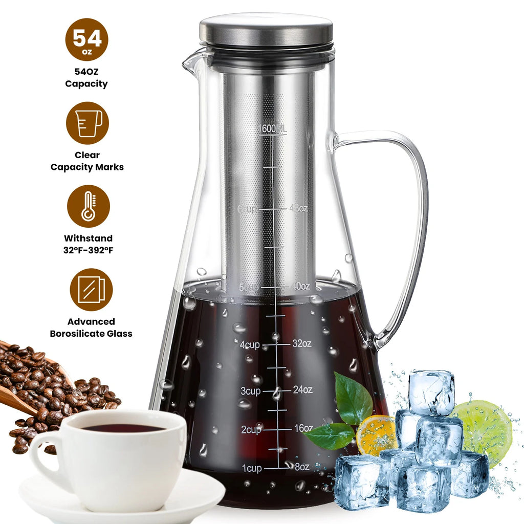 Cold Brew Coffee Maker Glass Pitcher with Filter U472