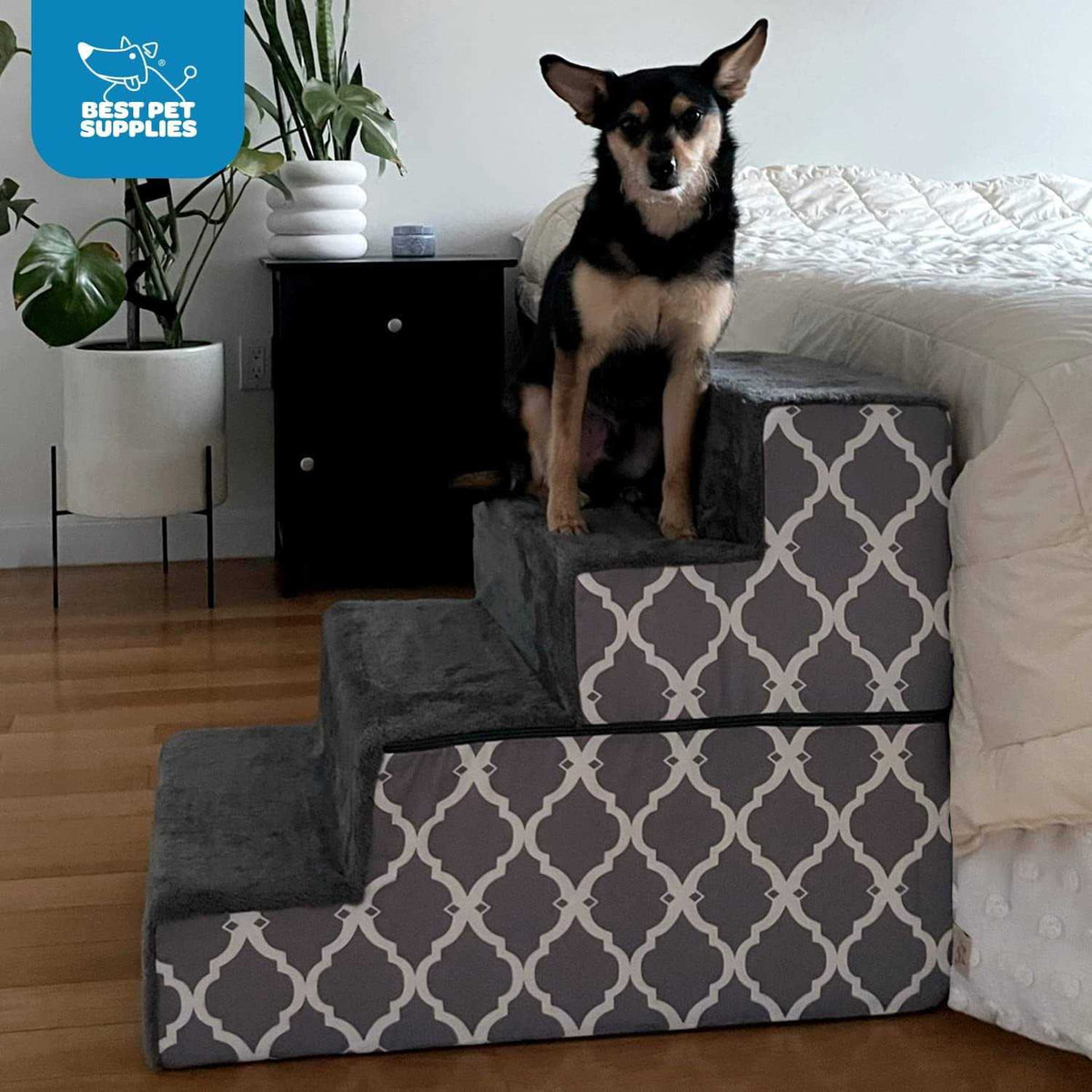 Foldable Pet Steps/Stairs with CertiPUR-US Certified Foam B91781