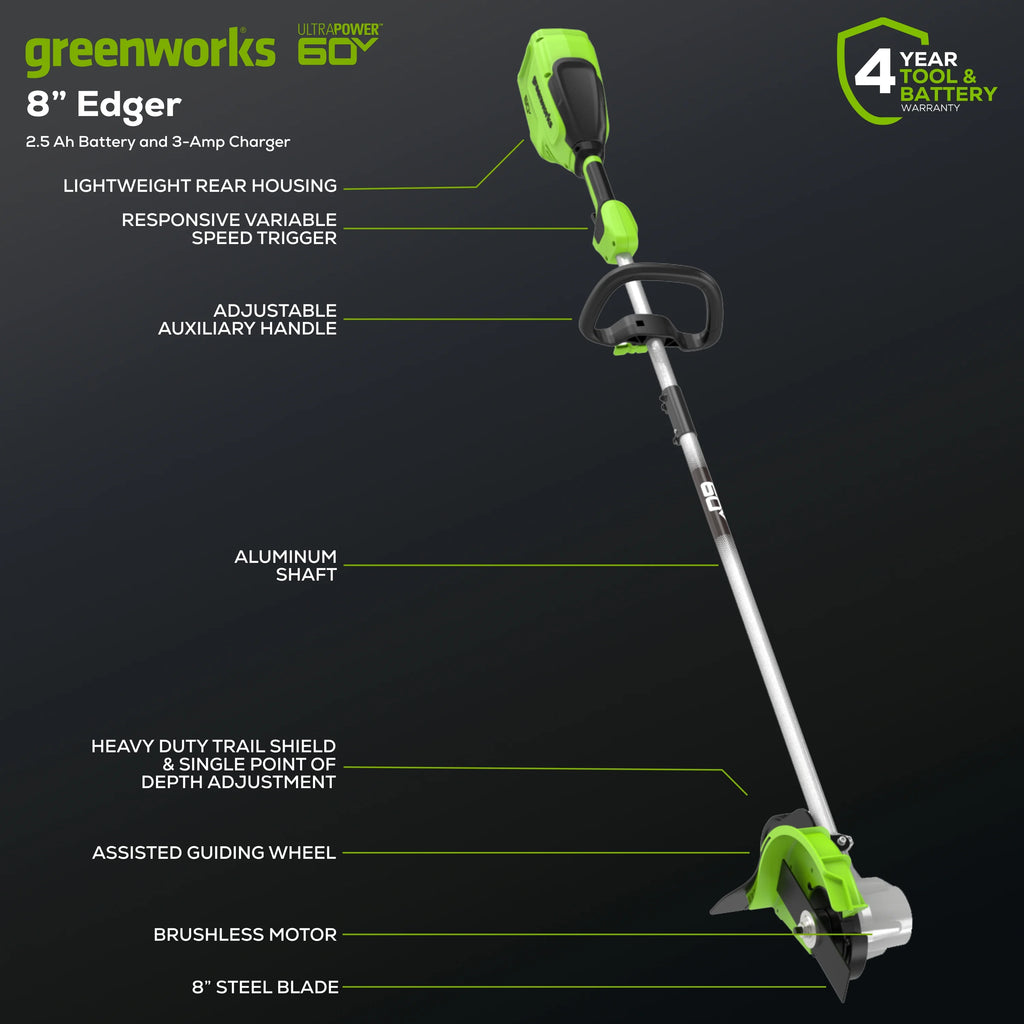 60V 8 Edger with 2.5Ah Battery & Charger P20034