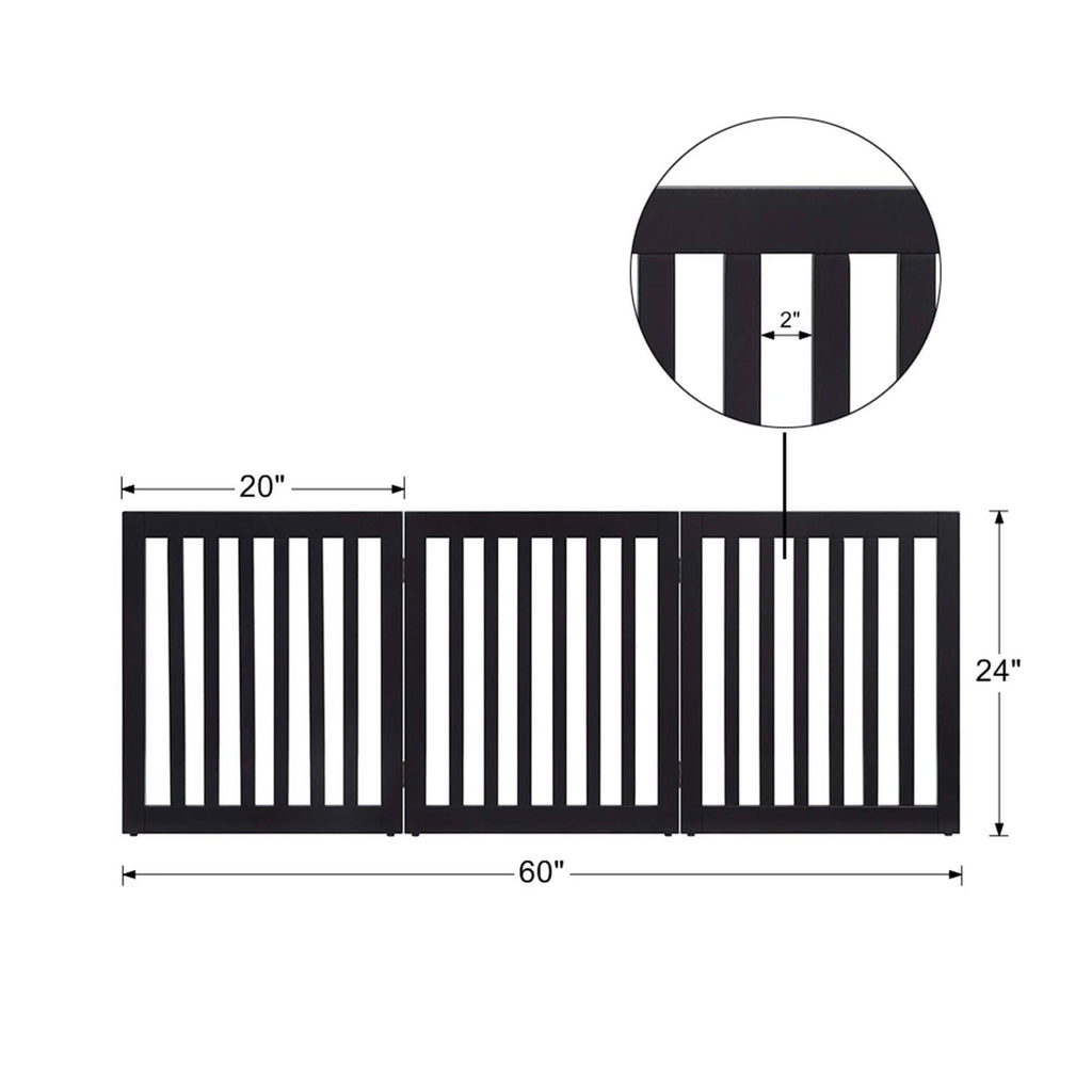 Black Freestanding Wooden Dog Gate Z748454