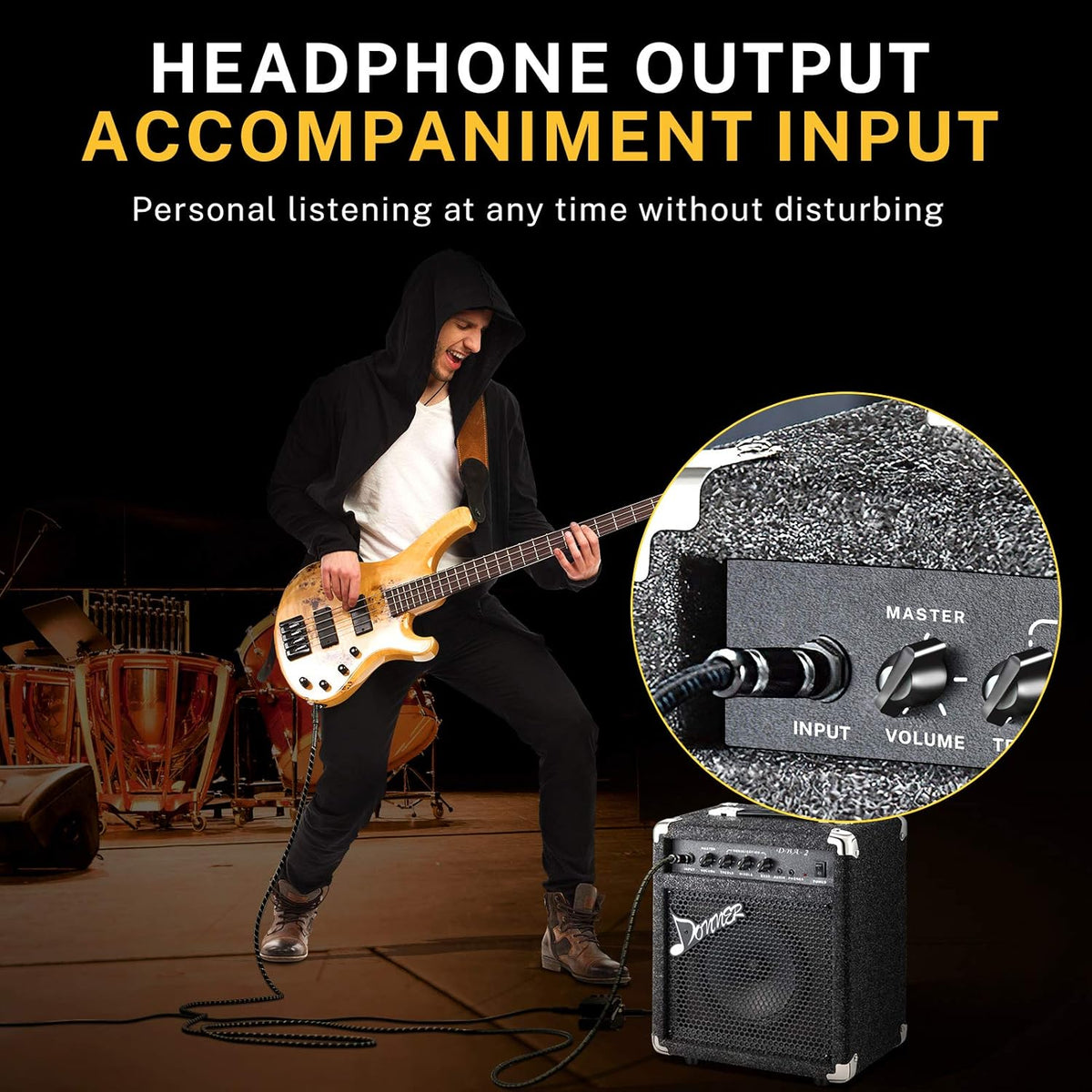 15W Bass Guitar Amplifier with Cable T488