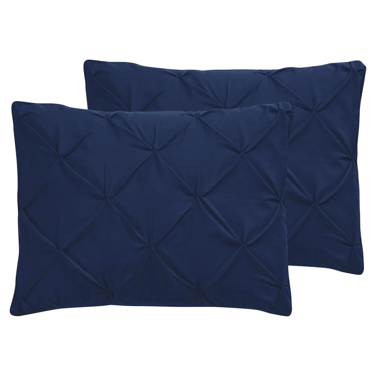 Navy Pintuck Comforter Set Queen I1212