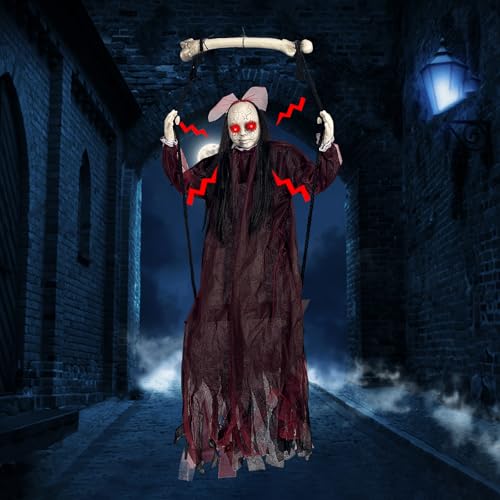 Hanging Swing Ghost with Sound and Light Up Eyes M222707