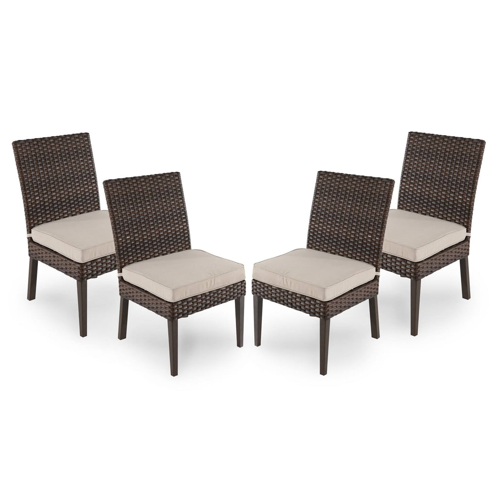 4pk Tan Wicker Patio Dining Chair H536