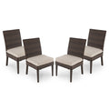 4pk Tan Wicker Patio Dining Chair H536