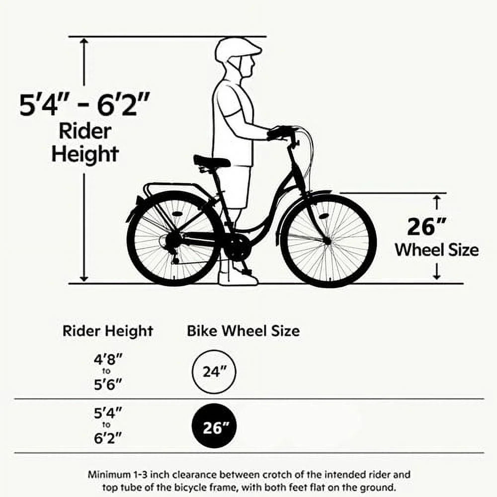26 inch 7 Speed Steel Frame Girls Bicycle Y23379