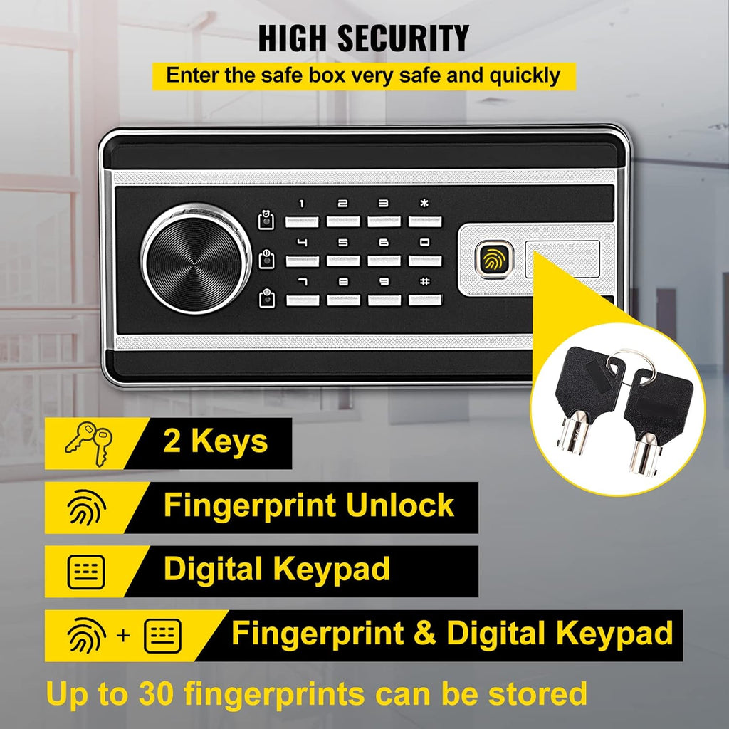 1.7 Cubic Feet Electronic Security Safe with Fingerprint Lock T298