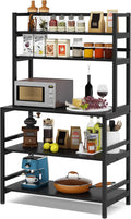 5-Tier Kitchen Bakers Rack with Hutch, Industrial Microwave Oven Stand, Free Standing Kitchen Utility Cart Storage Shelf Organizer (Rustic Brown) X44305