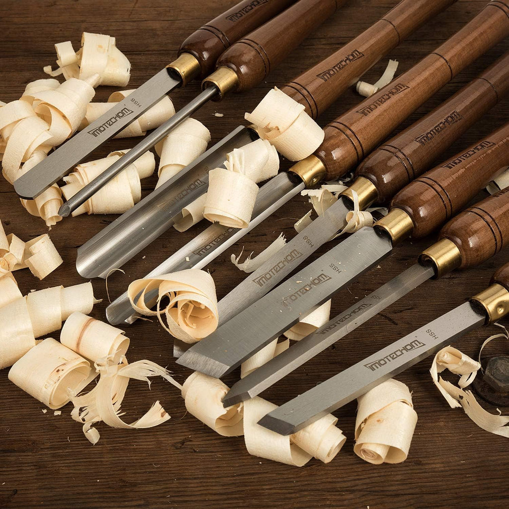 8-Pieces HSS Wood Turning Tools Lathe Chisel Set with Walnut Handle G108