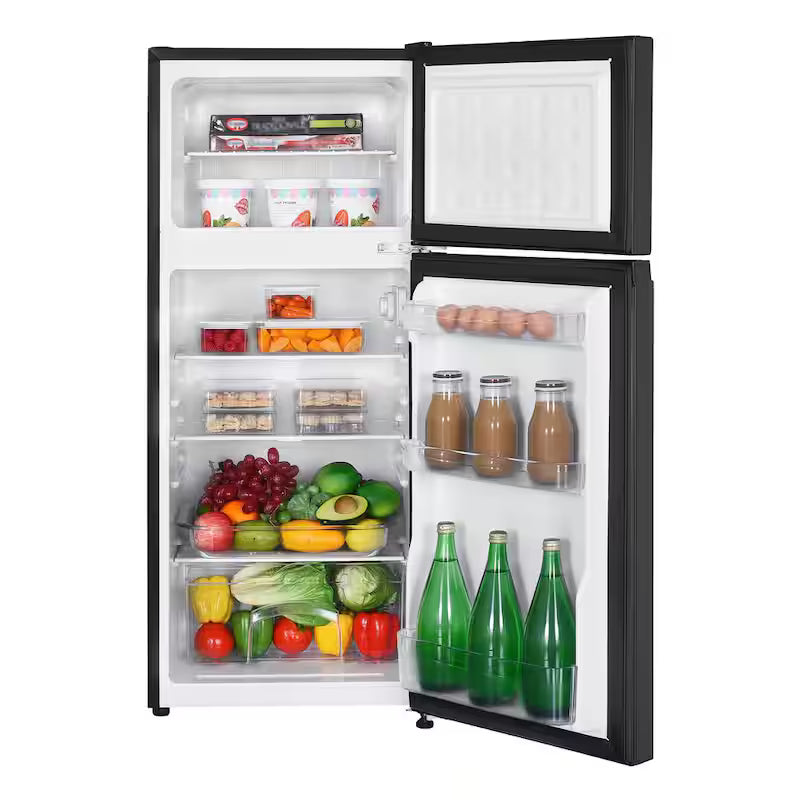 Black 4.5 cu. ft. 2-Door Mini Refrigerator with Freezer P4612
