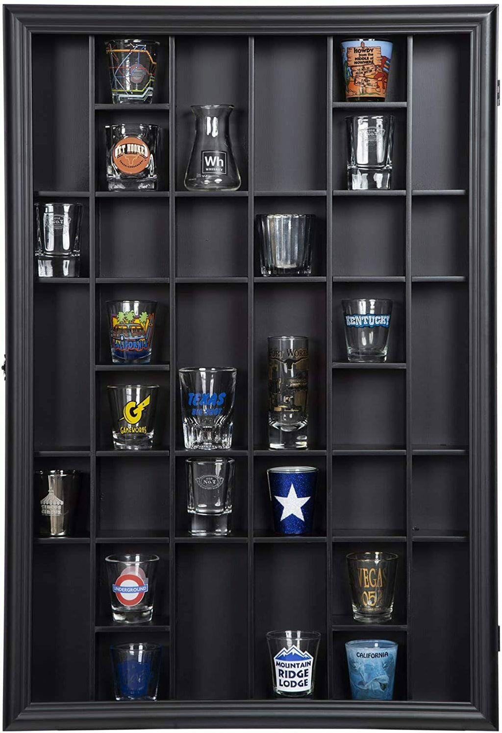 Black Shot Glass Display Case A89103