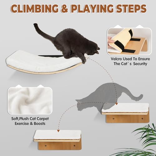Cat Wall Shelves with Hammock and Perch F3507