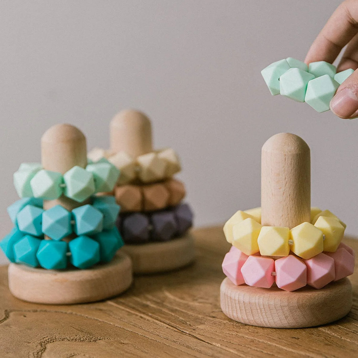 Silicone Stacking Ring Stacker Toddler Teething Toy X7772