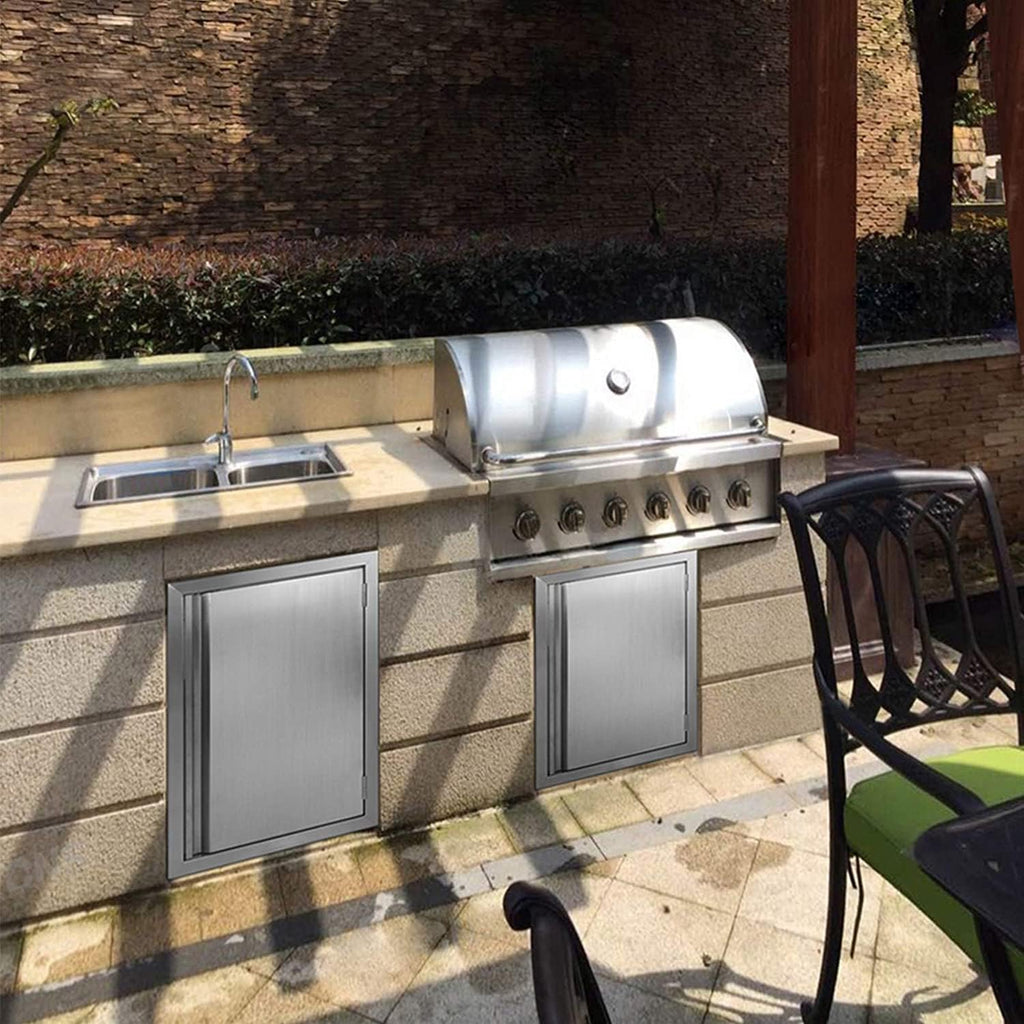 Stainless Steel BBQ Single Access Door 17W x 24H Inch O4701