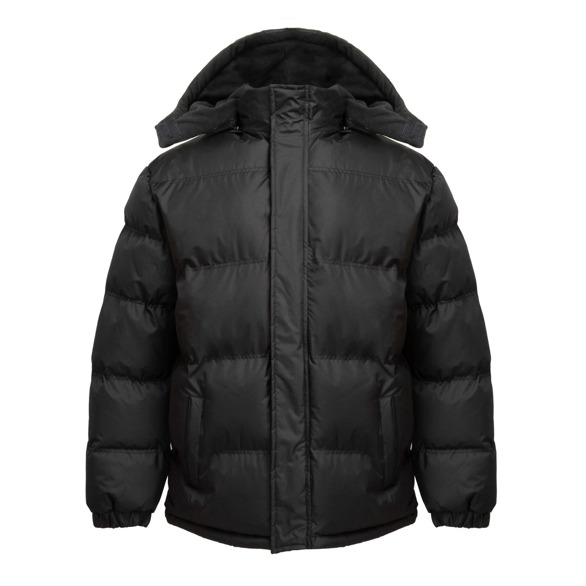 Black Removable Hood Puffer Coat Jacket H834