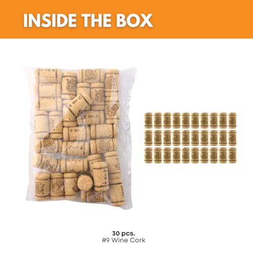 30 Beige #8 Straight Wine Corks W2864