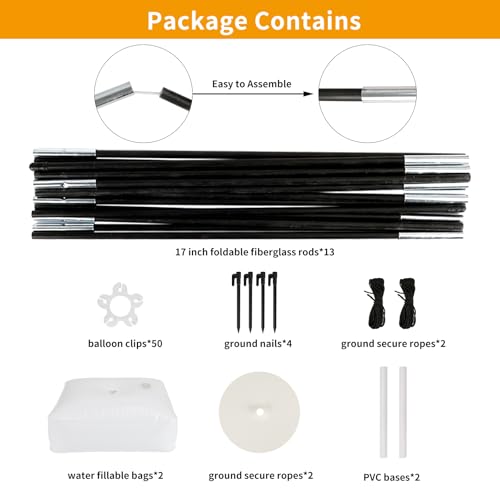 8ft Tall 9ft Wide Adjustable Balloon Arch Kit V722