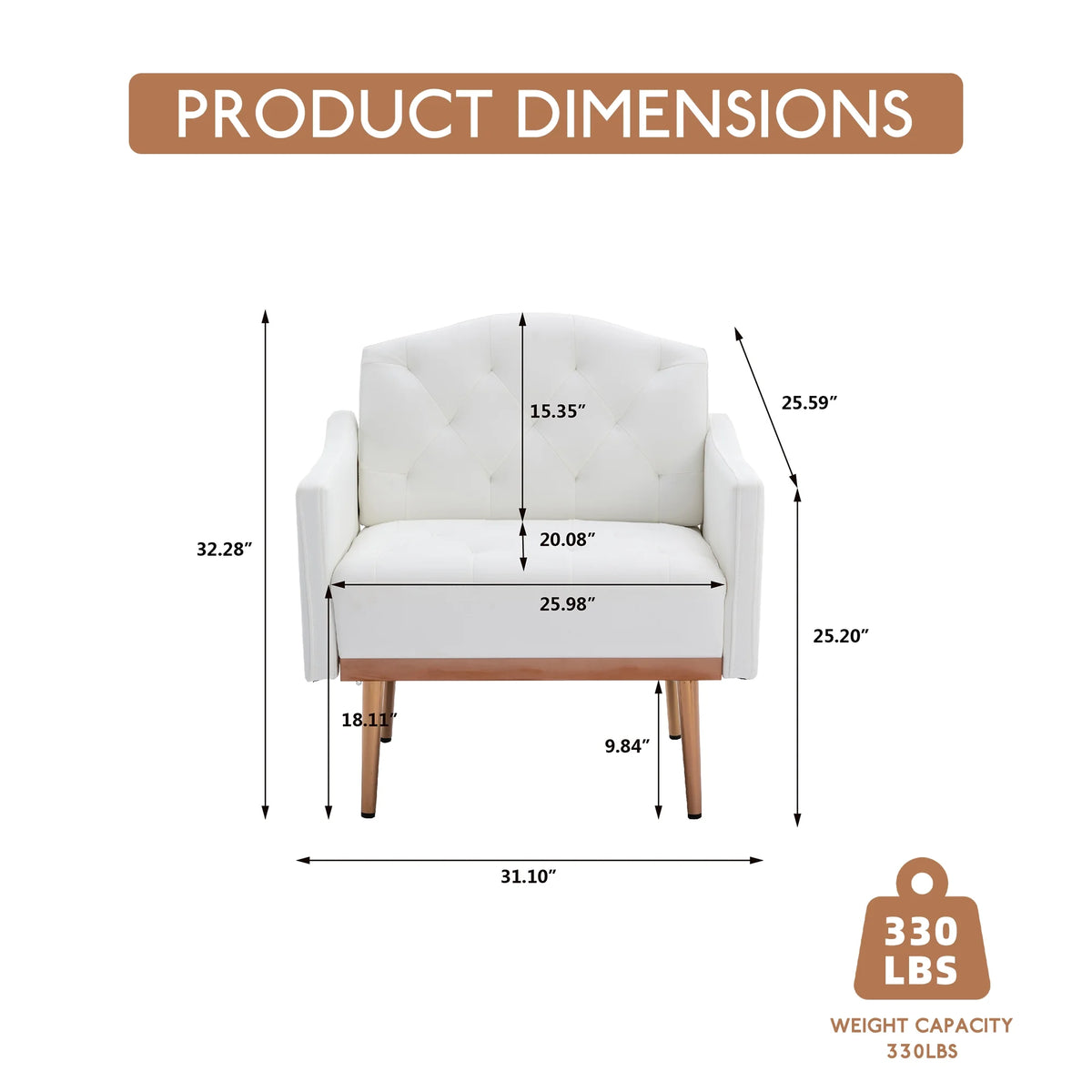 White PU Leather High-Back Accent Chair O65115