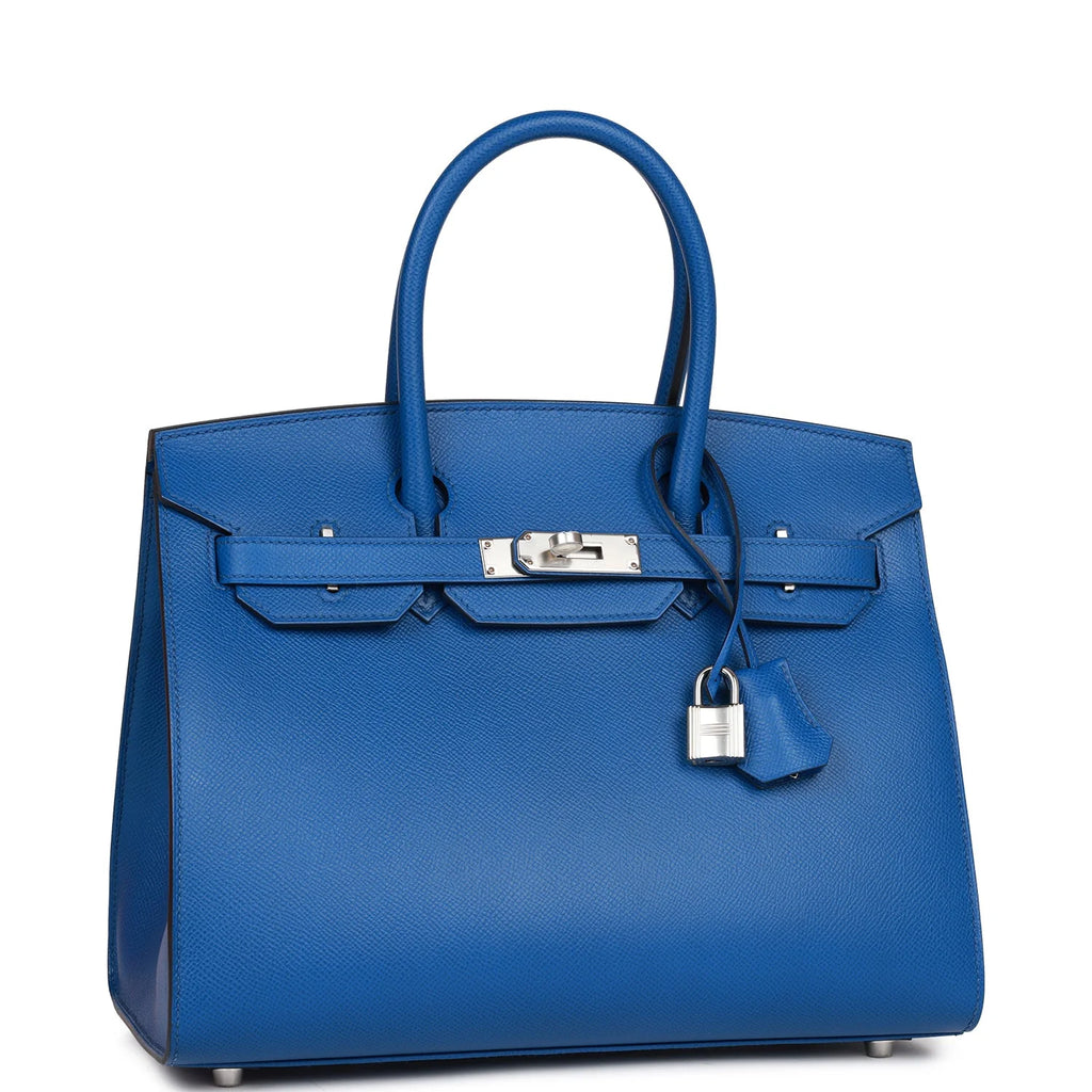 Birkin 30 Bleu France Epsom Palladium Hardware G52246