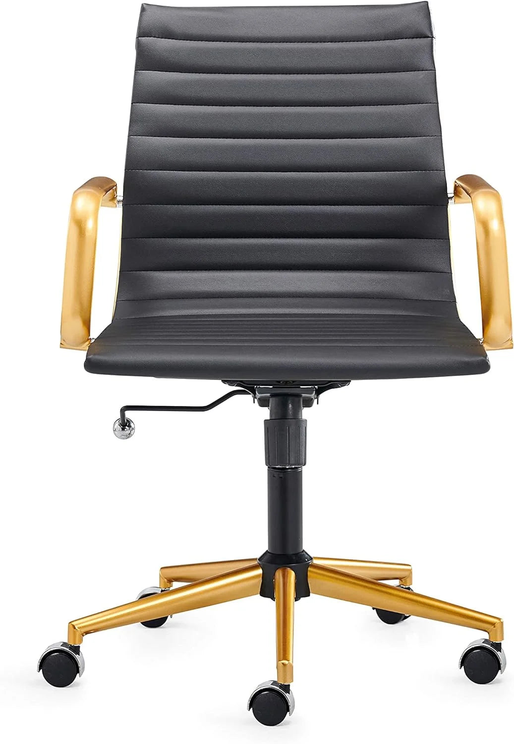 Black Ergo Office Chair with Back Support and Caster Wheels 320Lbs L636715