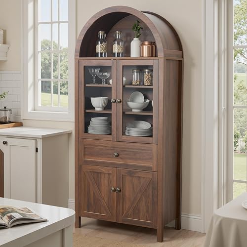 Pantry Cabinet with Drawer, 2 Cabinets and 6 Door Shelves, Adjustable Shelves, 71.65" R53194
