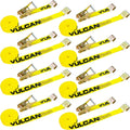 8 Pack 2 Inch x 27 Foot Ratchet Strap with Flat Hooks D98282