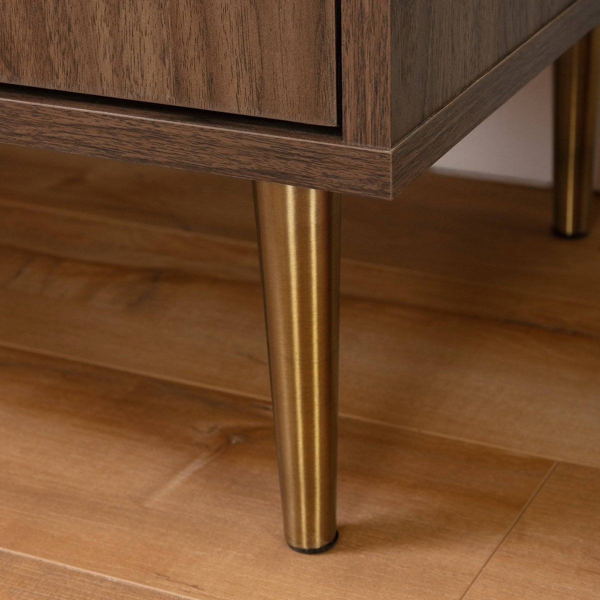 Buffet with Storage in Natural Walnut and Faux Carrara Marble E4949