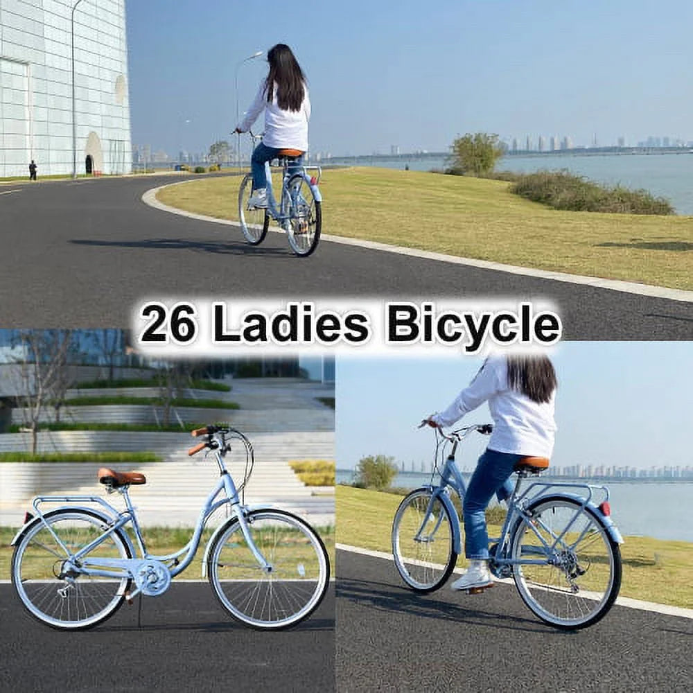 26 inch 7 Speed Steel Frame Girls Bicycle Y23379