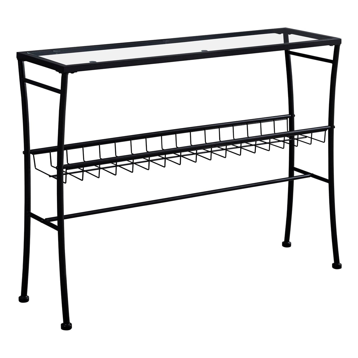Black Tempered Glass Accent Table J224