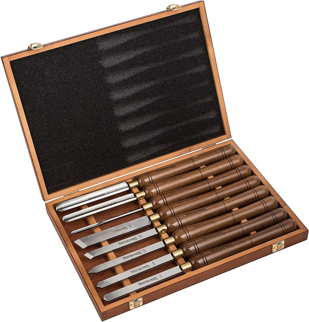 8-Pieces HSS Wood Turning Tools Lathe Chisel Set with Walnut Handle G108