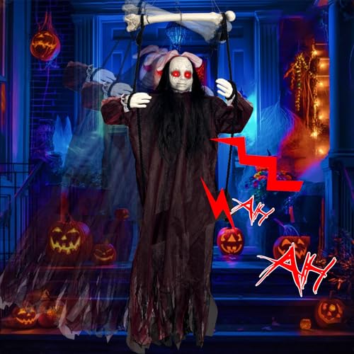 Hanging Swing Ghost with Sound and Light Up Eyes M222707