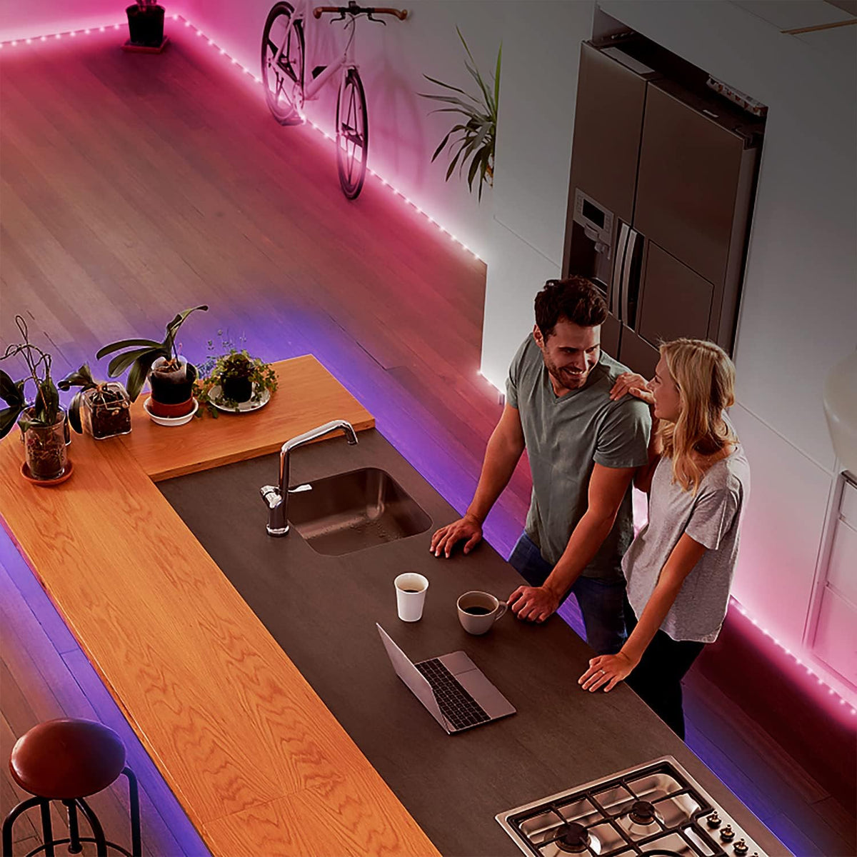200ft Smart LED Strip Lights with App Control Remote K957504