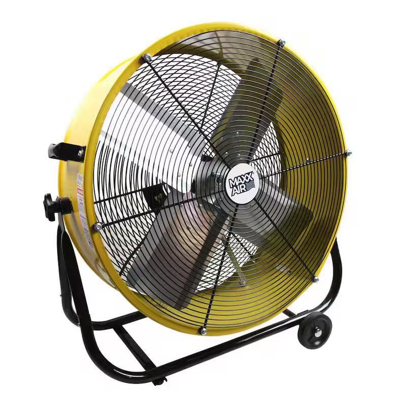 Yellow 2 Fan Speeds Drum Fan D39782