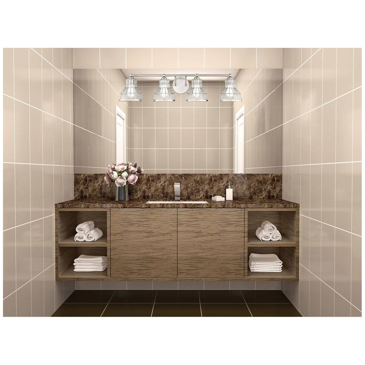 4 Light Bath Bar, Satin Nickel U257595