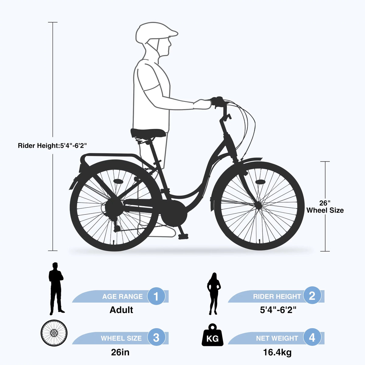 26 inch 7 Speed Steel Frame Girls Bicycle Y23379