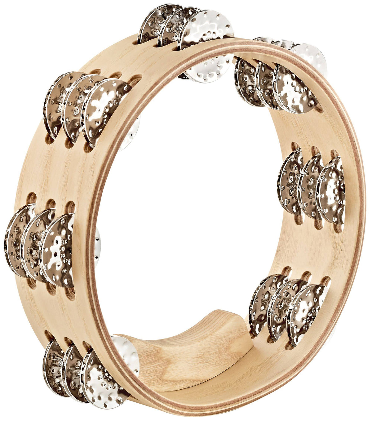 Compact Tambourine with Steel Jingles 3 Row 8 J2492