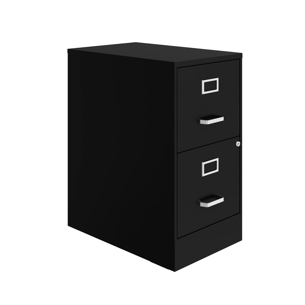 22" Deep 2 Drawer Metal File Cabinet, Black S270