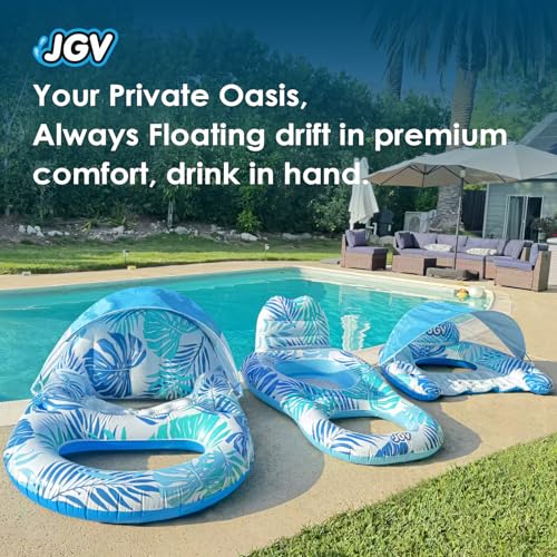 XL Inflatable Pool Float with Canopy and Drink Holder J105117