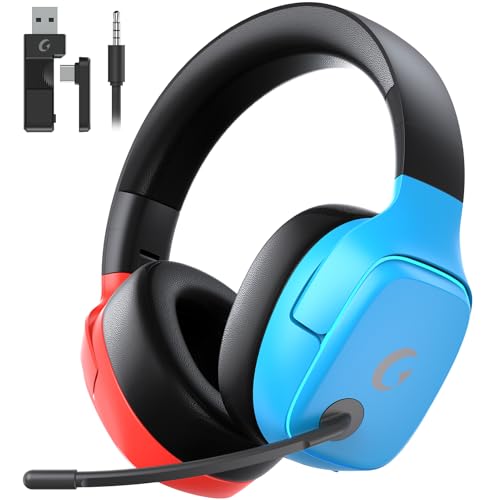 2.4GHz Wireless Gaming Headsets with Noise Canceling Mic, 7.1 Surround Sound, 70H Battery J55575