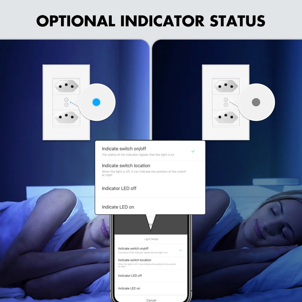 Smart WiFi Wall Socket 10A 20A Multiple Wall Outlet C73576