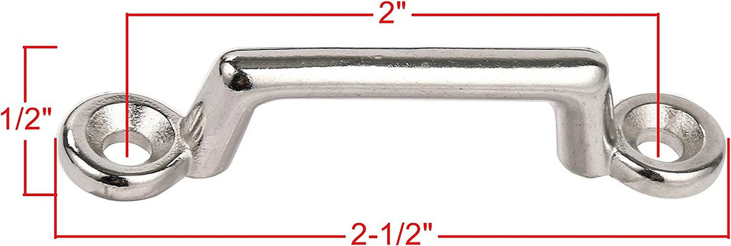 Pack of 6 Stainless Steel Bimini Top Strap, Pad Eye, Footman's Loop Y660