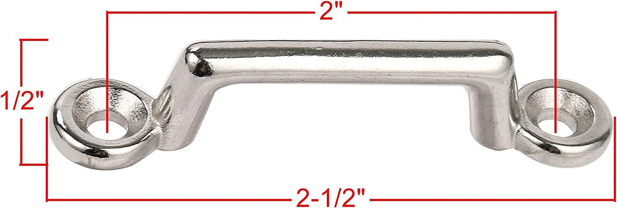 Pack of 6 Stainless Steel Bimini Top Strap, Pad Eye, Footman's Loop Y660